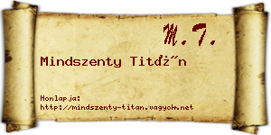 Mindszenty Titán névjegykártya
